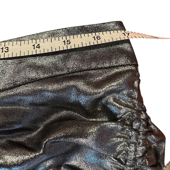 NWT ALLSAINTS Carla Metallic Silver  Midi Skirt Asymmetric Hem Women's US 12 - Picture 8 of 13